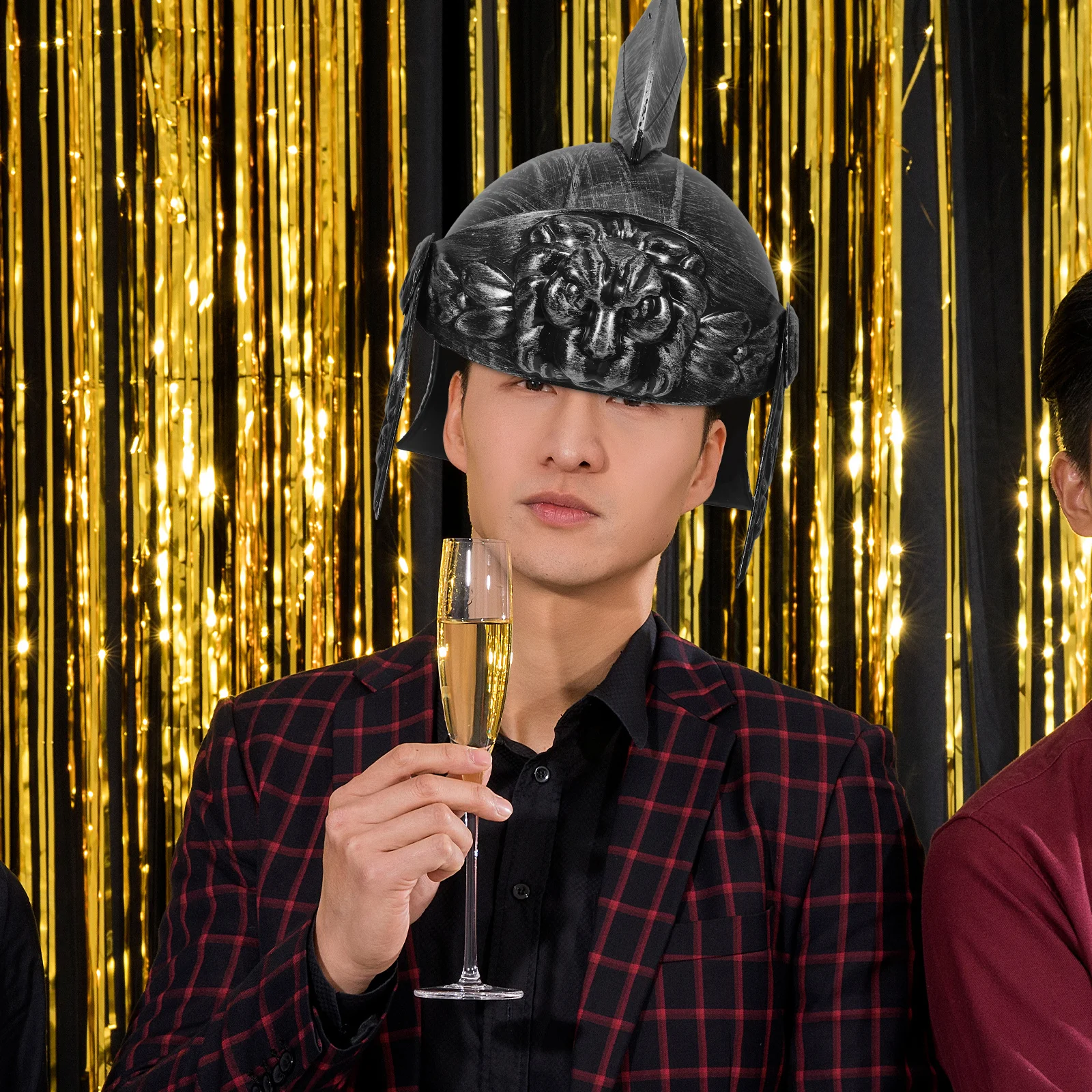 

Medieval Knight Roman Soldier Costume Headwear For Halloween Cosplay Masquerade Party Warrior Hat Accessory