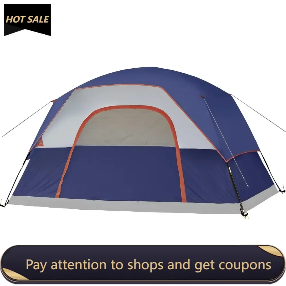 Tent 3/4/6/8 Person Camping Tents, Waterproof Windproof Family Dome Tent with Rainfly, Portable with Carry Bag Freight free