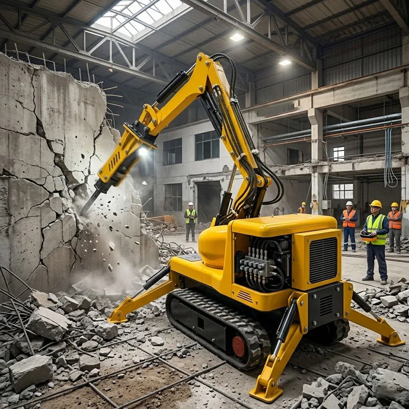 Remote Control Demolition Robot Compact Blasting Robot Stable Crawler Chassis for Tunnel Construction Mine Excavation