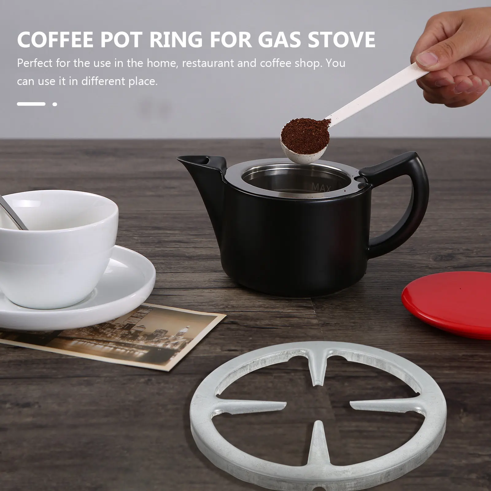 Iron Coffee Pot Shelf Round Stove Top Cookware Support Lightweight Exquisite Workmanship Simple Generous Design Multi Use