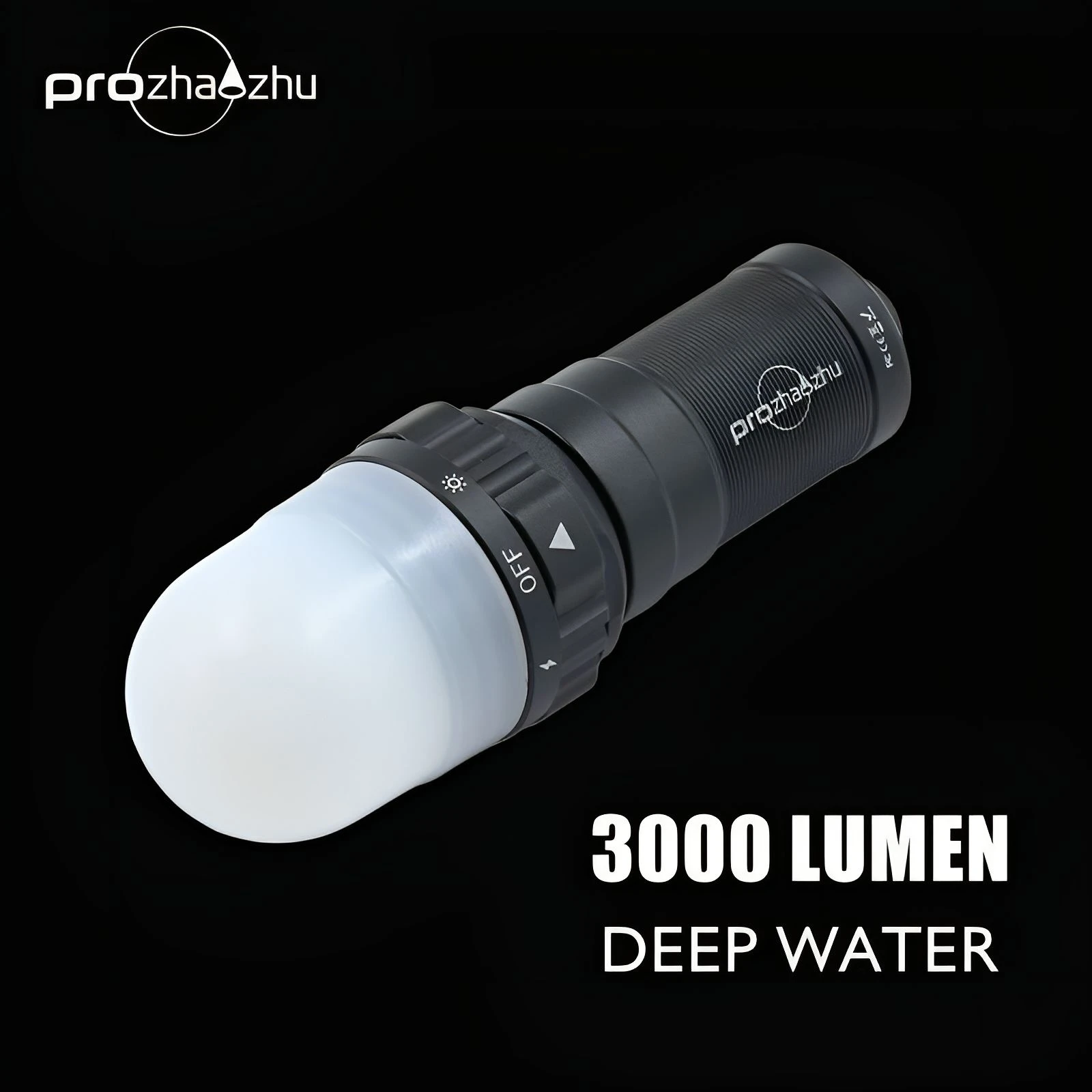 PROZHAOZHU 3000 Lumen IP68 Impermeabile 200M Diving Strobe Ricaricabile 26650 Segnale subacqueo per immersioni subacquee