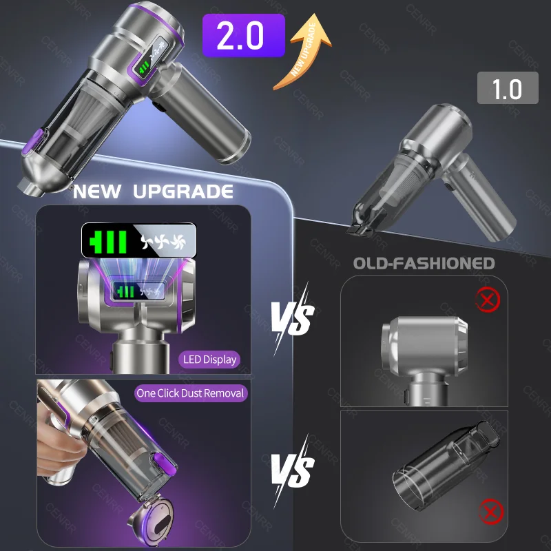 New 998000PA Mini Car Vacuum Cleaner Cordless Powerful for Home Handheld Blower for Car Cleaner Portable Car Vacuum Cleaner