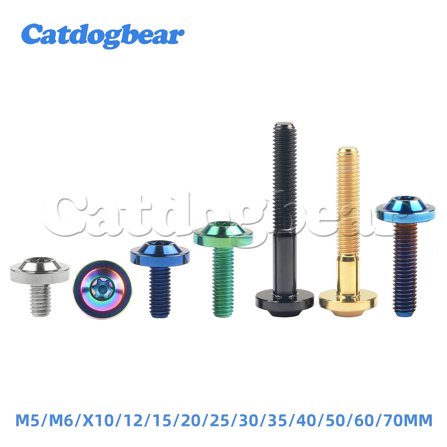 Catdogbear Titanium Bolt M5/M6/x10/12/15/20/25/30/35/40/50/60/70mm Torx Head Ti Screw For Motorcycle Forks Parts Fasteners