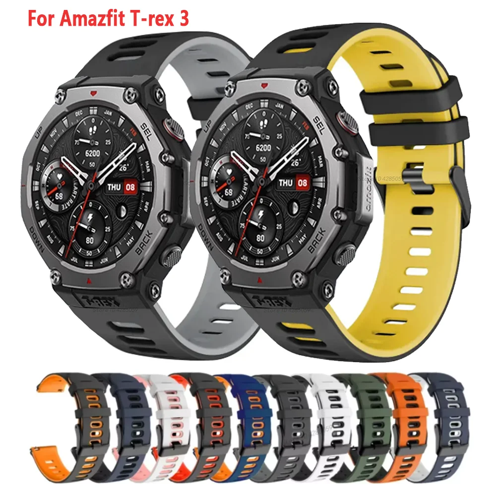 Silicone Strap For Amazfit T-rex 3 Smart Watch WristBand Sport Band For Huami Amazfit T-rex 3 Bracelet Accessories Correa