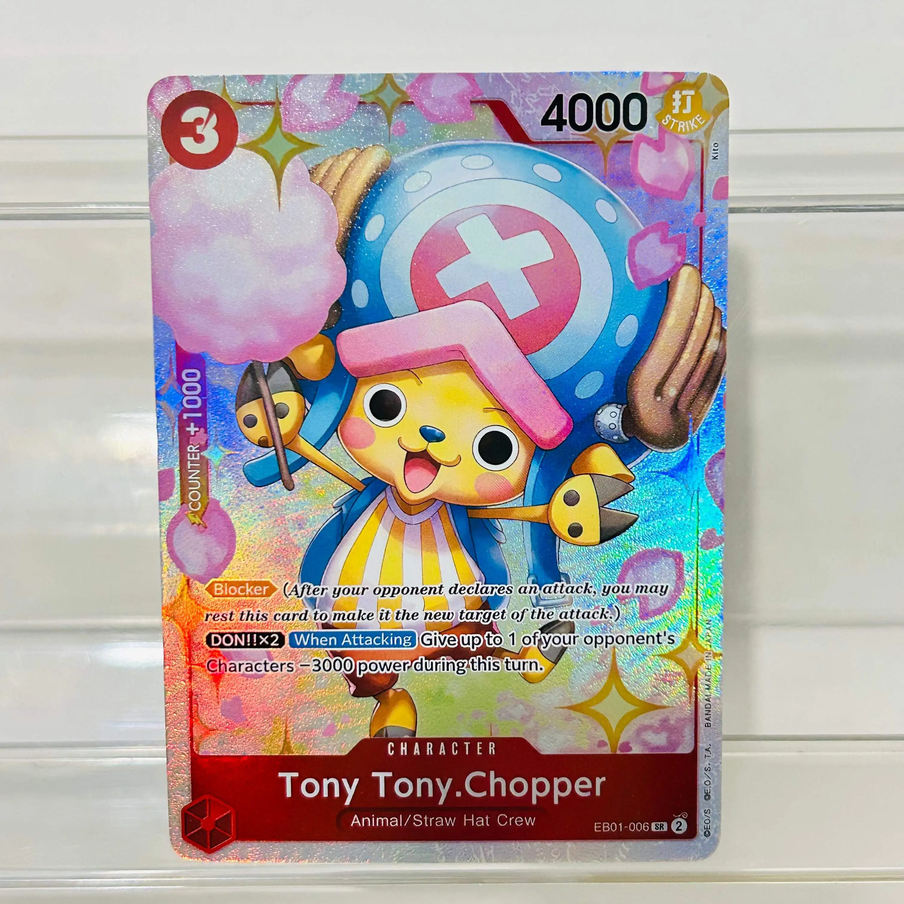 One Piece 3Pcs Mr.2 Bon Kurei Tony Tony Chopper Holographic Texture Cards Perfect Condition DIY Premium Anime Collection Card view 3