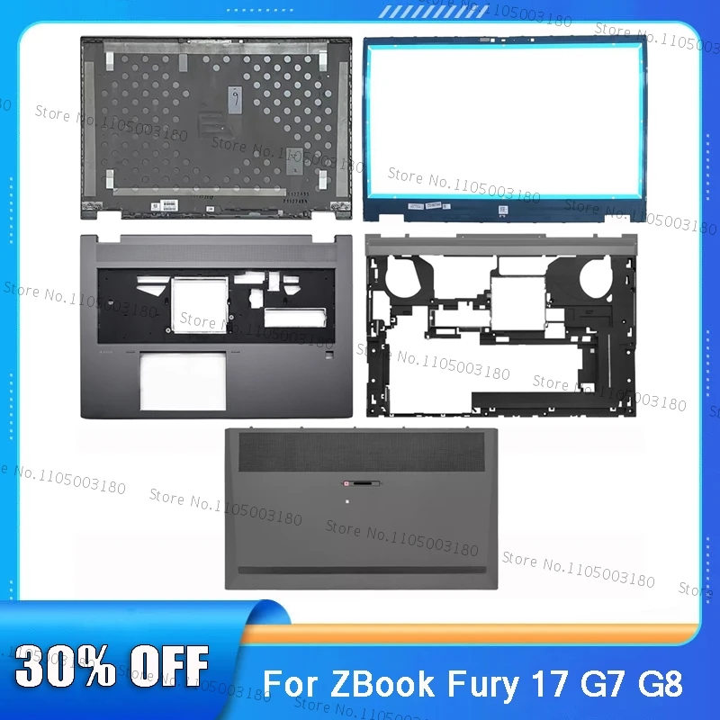 Para HP ZBook Fury 17 G7 G8 Laptop LCD contraportada/marco frontal/reposamanos/cubierta inferior/bisagras de repuesto gris