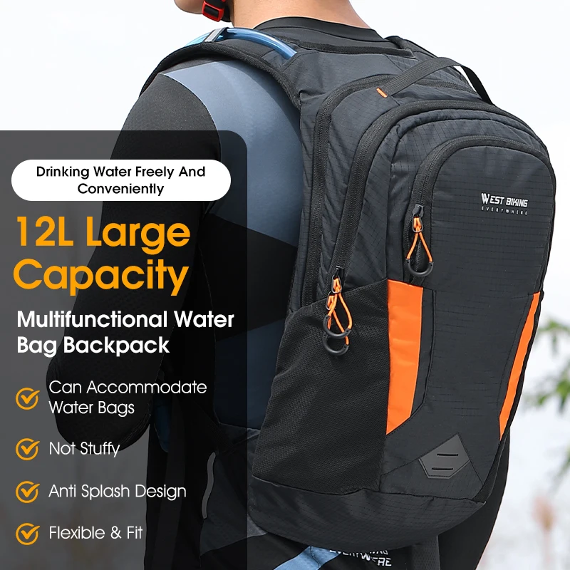 WEST BIKING 12L Bicycle Bags Ultralight Sports Hydration Backpack Water Bag MTB Road Bike Outdoor Climbing Travel Cycling Bag