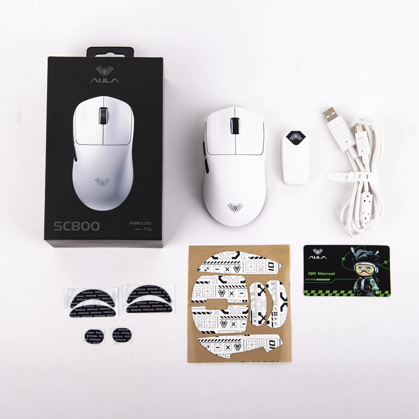 EPOMAKER AULA SC800 Kabelgebundene/BT/2,4 GHz kabellose, leichte Gaming-Maus mit optischem PAW3395-Sensor, 26.000 DPI, 250 mAh Akku