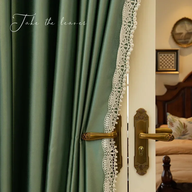 

French Soundproof Sunshade The Bedroom Curtains For Living Room Kitchen Blackout Curtains Customized Cortinas Para La Sala