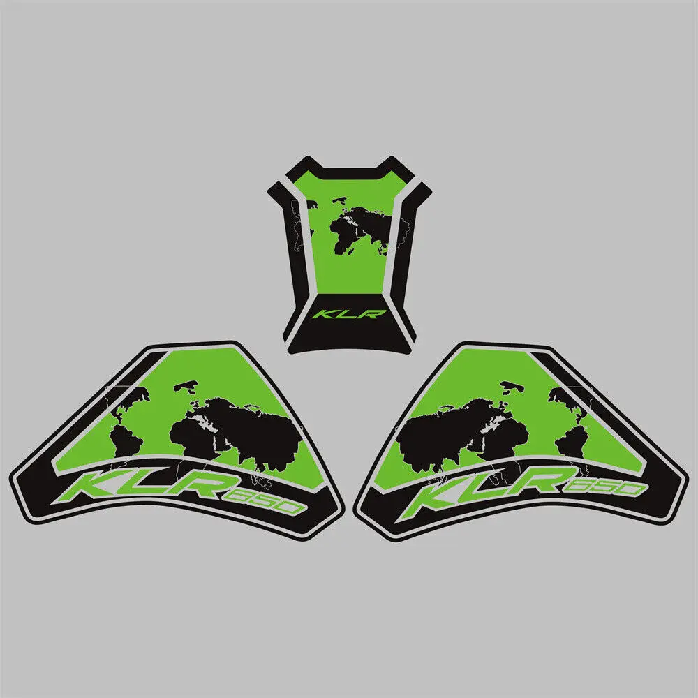 

Motorcycle 3D Gel Front &Side Tank Fuel Gip Decal Sticker Pad For KAWASAKI KLR650 2022 2023 KLR 650