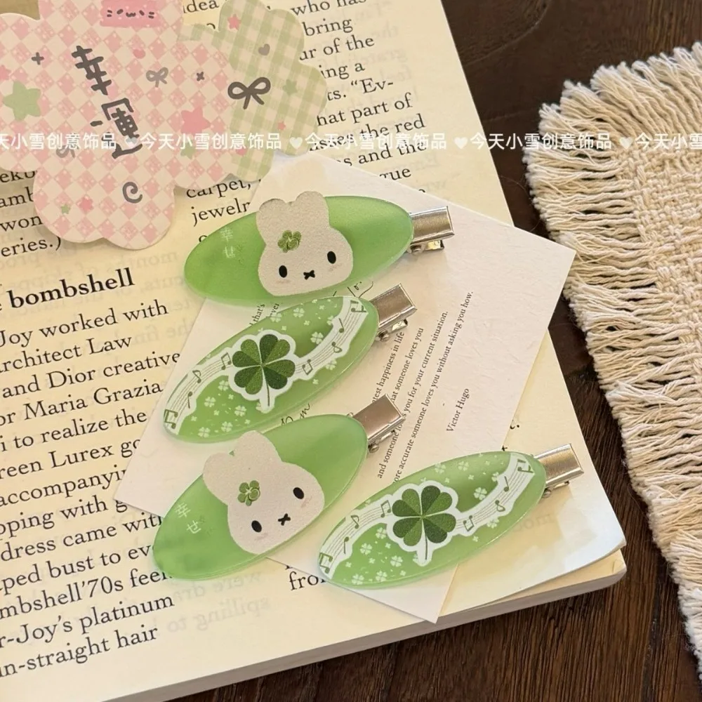 4pcs Kawaii Miffy Hair Clip Side Bangs BB Clip Cartoon Cute Hair Ornament Accessory Set Student Hair Accessory Girls Gift Toys