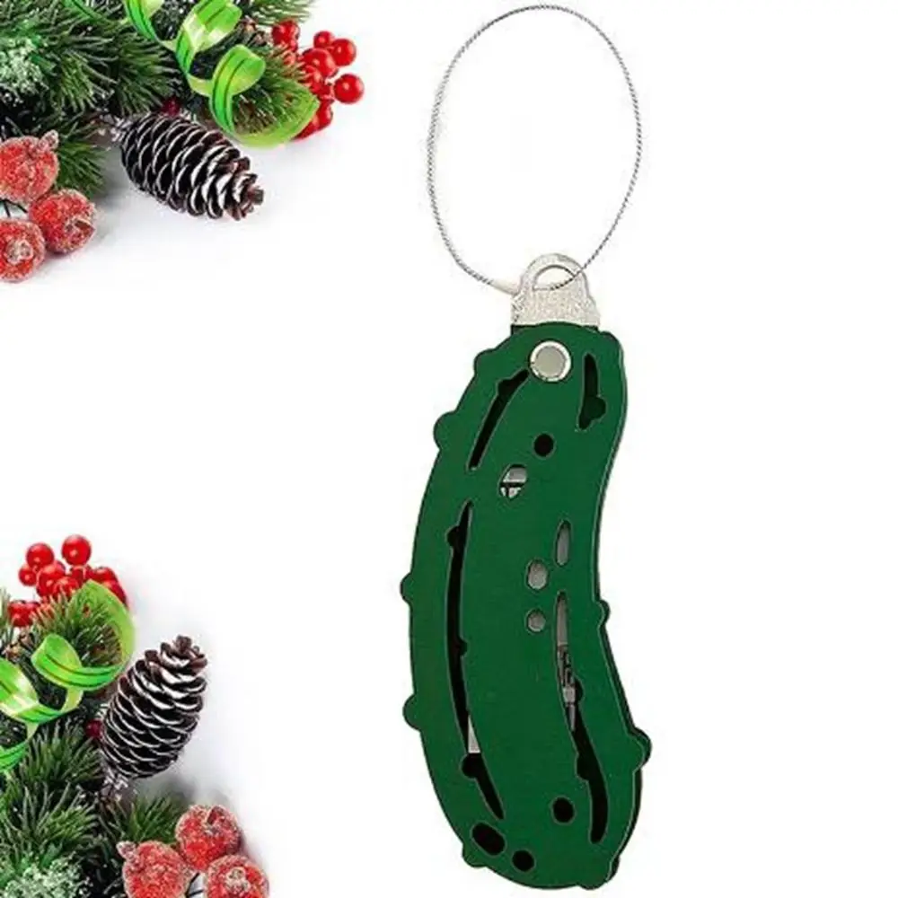 Wooden Christmas Pickle Money Holder Hanging Decorative Christmas Cucumber Ornament Handmade Cucumber Money Clip Family Friends