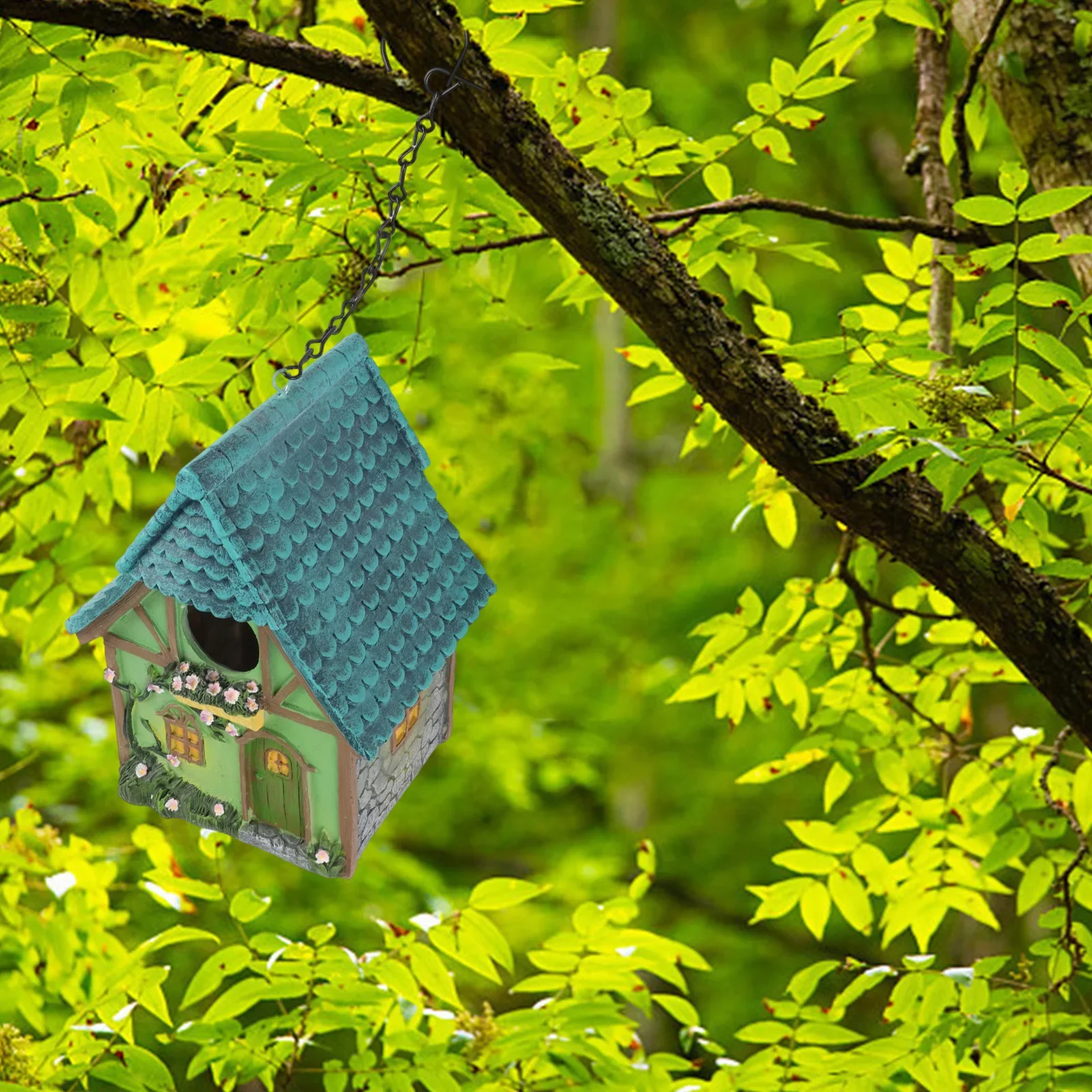 

Шпаковница из смолы для гнездования. Элегантная уличная подвесная кормушка для птиц. Устойчивое к атмосферным воздействиям украшение для садов и любителей птиц.