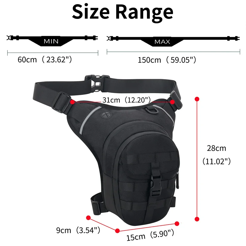 Motorcycle Drop Leg Bag Hip Bum Motorcycle Bags Multi Functions Motorcycle Thigh Bags Large Capacity For Hiking Climbing Fishing