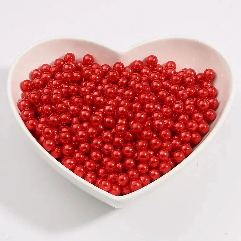 3/4/5/6/8Mm Multicolors No Hole Acryl Ronde Imitatie Parel Kralen Losse Kraal Voor Sieraden Maken Diy Accessoires