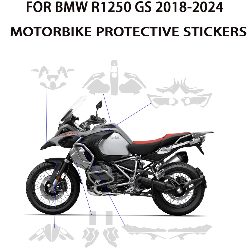 

Защитная пленка для краски R1250 GS adventure, аксессуары 2018-2024 для BMW R1250 GS Adv PPF GS 1250, защита от царапин из ТПУ для мотоцикла