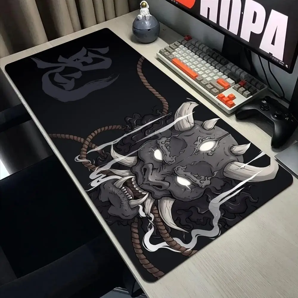 

Anime Mouse Pad XXL Gaming Accessories Office Gamer Keyboard Desk Mat Non-Slip Laptop Large Rubber Oni Samurai Mask Mousepad