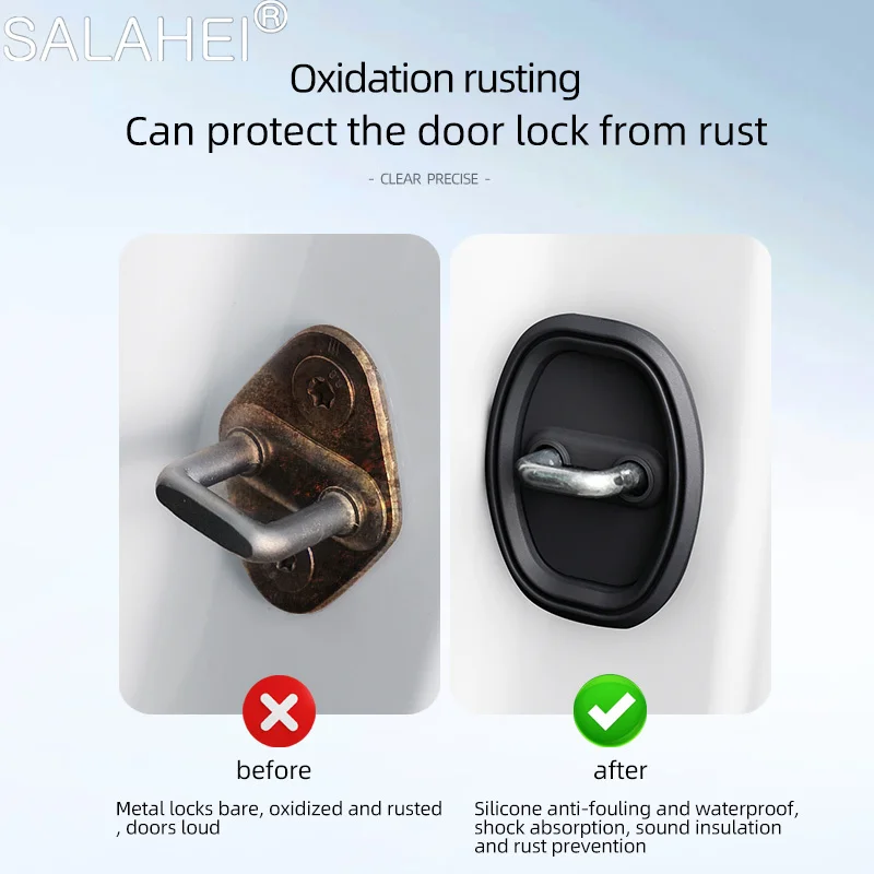 4Pcs Car Accessories Protection Door Lock Cover Buckle Anti-collision For Mercedes Benz smart Elf 1 smart 3 2021 2022 2023