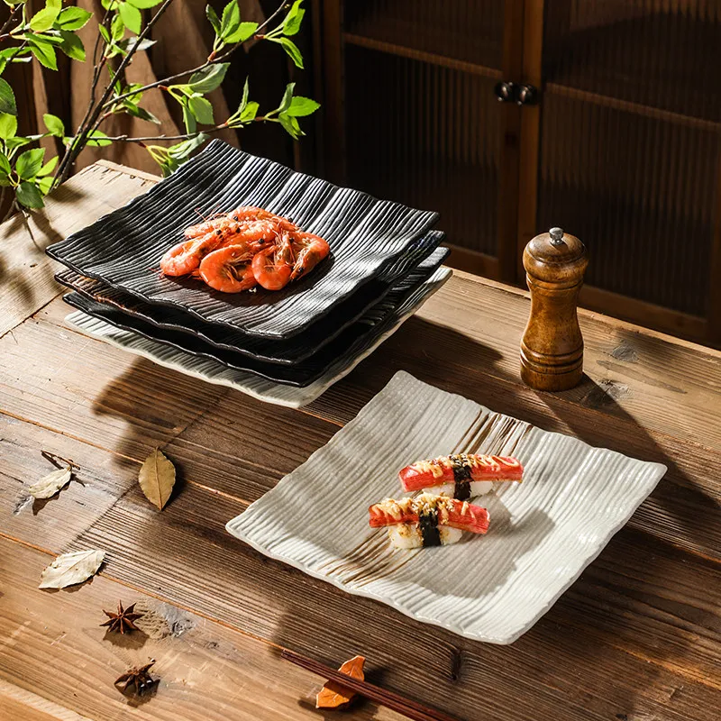 Ceramic platesShallow platesSteak plates, household flat plates, Japanese cold dishes, creative tableware, commercial hotel rest