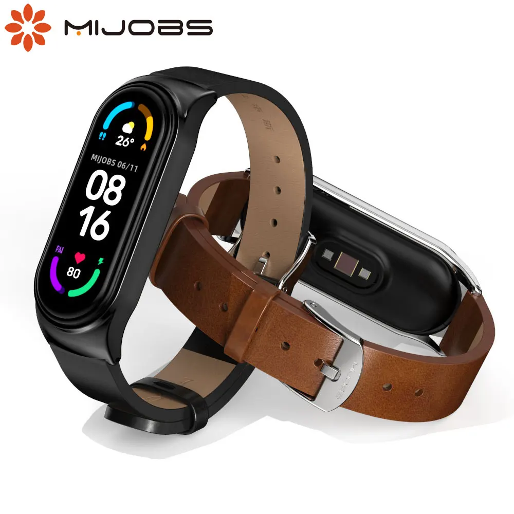 Band Strap for Xiaomi Mi Band 10 11 9 8 7 6 5 Leather Wristband For Miband 6 Global Version Bracelet for Mi Band 8 9 10 Correa