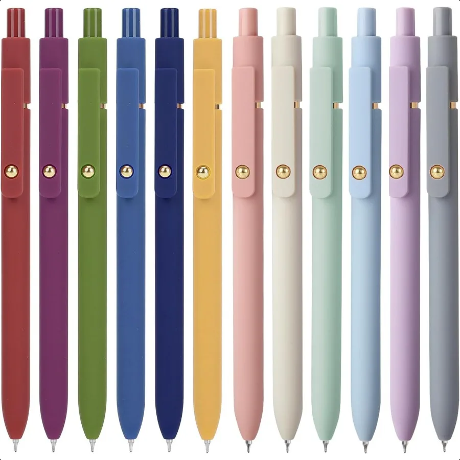 

12Pcs Gel Pens 0.7mm Medium Point Smooth Writing Pen Black Gel Ink Journaling plies for Note Taking Cute Aesthetic Office Schoo