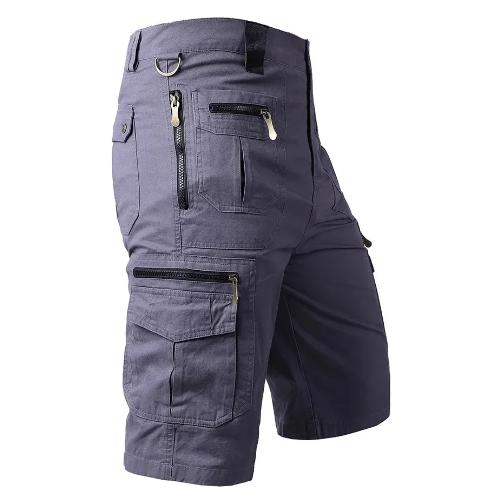 

Мужские тактические прямые шорты, летние повседневные шорты с несколькими карманами, хлопковые шорты для тренировок на открытом воздухе, походов и работы