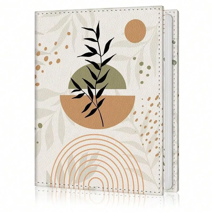 

Photo Album 4x6, 56 Pockets Small Picture Book Abstract Leaves Sun, Person.Alized Large Capacity Mini PU Leather Picture Album