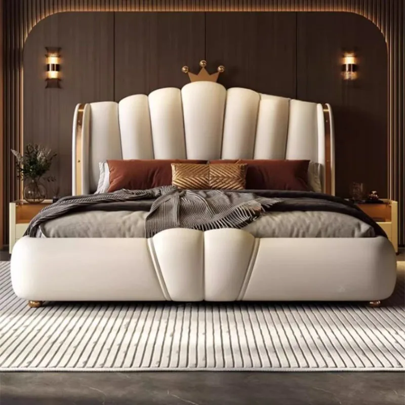 

Elegant Frame Double Bed Modern 150 X 200 Leather Luxury Full Size Bases Bed Frame Queen Modular Camas De Dormitorio Bedroom