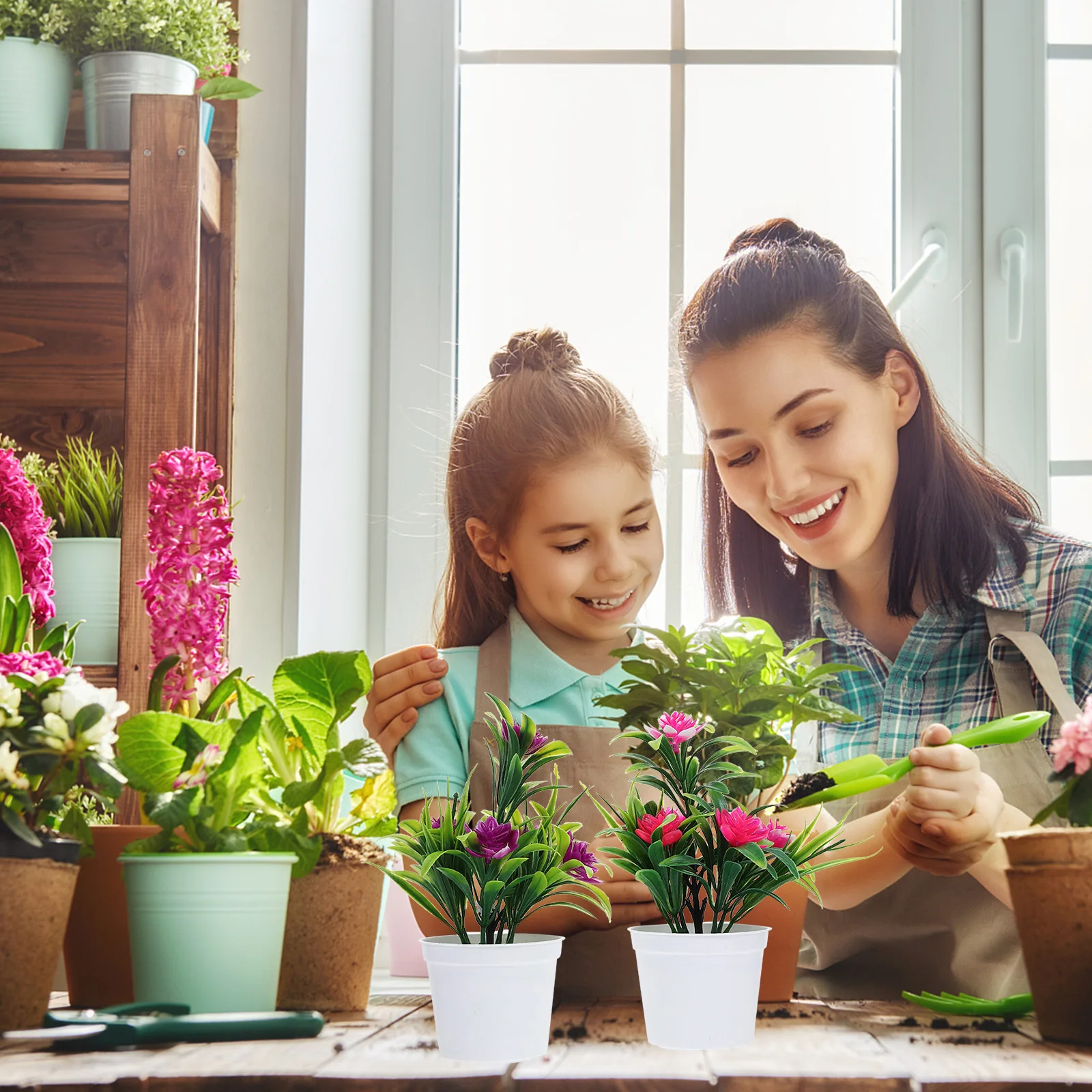 

4Pcs Artificial Potted Plant Creative Faux Bonsai Decorations for Table Office Bedroom Living Room Desk Decor Simulated Plants