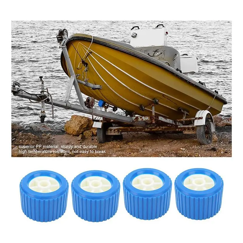 AT44 24PCS Boat Trailer Ribbed Wobble Rollers Trailer Roller Boat Ramp Rollers Lift Wheels Kit for Yacht