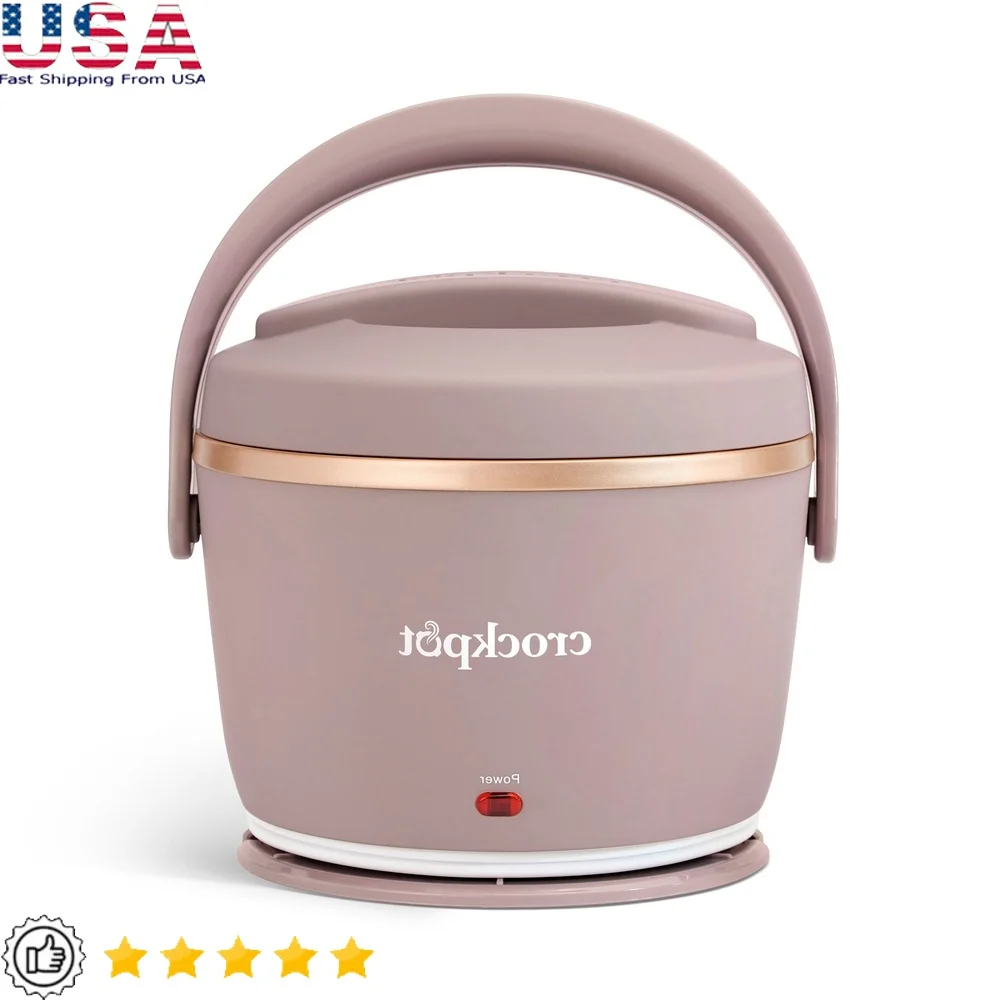 

Portable Electric Food Warmer 20oz Lunch Box with Detachable Cord Seal Storage Lid Soft-Touch Exterior Office Travel