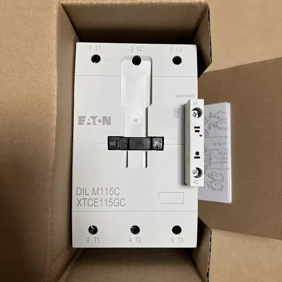 DILM115 XTCE115GC DILM115C(RAC240)  Contactor, 3 pole, 380 V 400 V 55 kW, RAC 240: 190 - 240 V 50/60 Hz, AC operation, Screw ter
