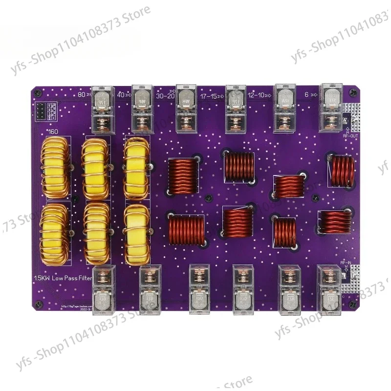 Low Pass Filter Board Shortwave HF 10 Band Low-pass Filter 1500W 50Ω 1.8-54MHZ Support SSB CW FM