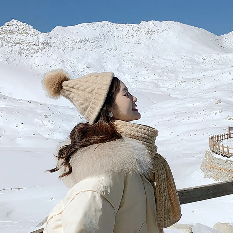 Nuova sciarpa invernale da donna di lusso in Cashmere lavorato a maglia di lana da ragazza scialle da studente tinta unita tutto-fiammifero elegante