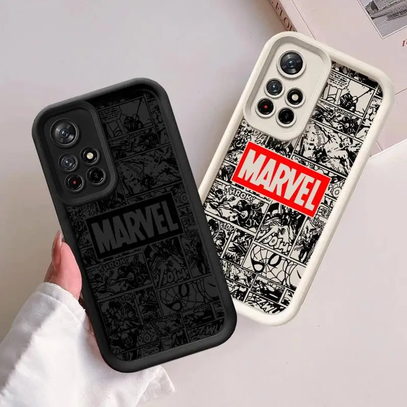 Xiaomi Redmi Note 10 11 12 13 Pro Plus 11S 12S 11pro 10Pro 12Pro 실리콘 소프트 어벤저 스 마블 로고 만화 커버 용 전화 케이스