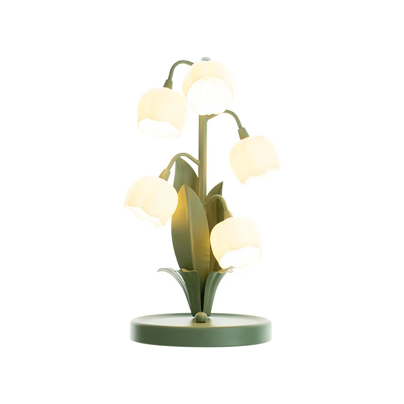 

Bedside night light French pastoral ins girl bedroom table lamp Nordic simple Internet celebrity decoration flower ambient