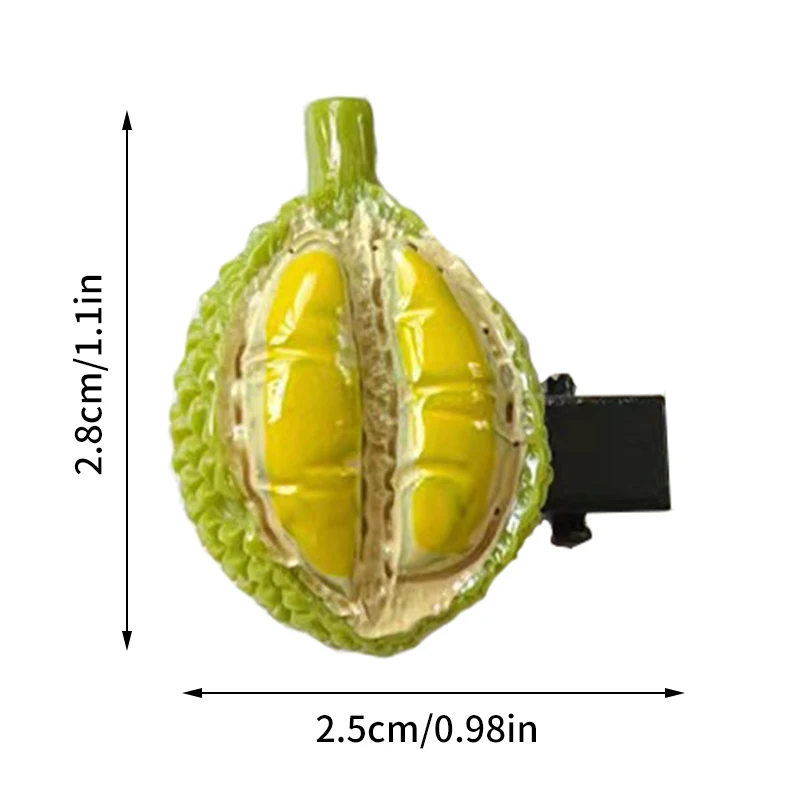 Новый дуриан, креативная личность, милая заколка для волос, имитация еды, заколка для волос, аксессуары для волос, головные уборы, боковой зажим, зажимы в виде утконоса