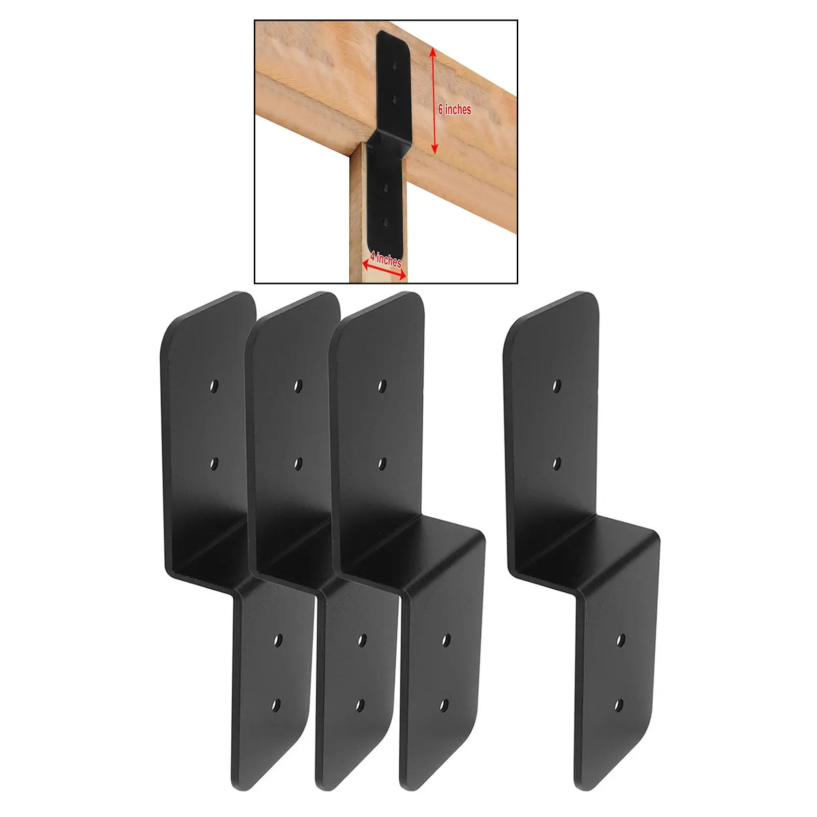 Pack of 4 Post Support Z Brackets Post Clamps for Attaching Wooden Connectors