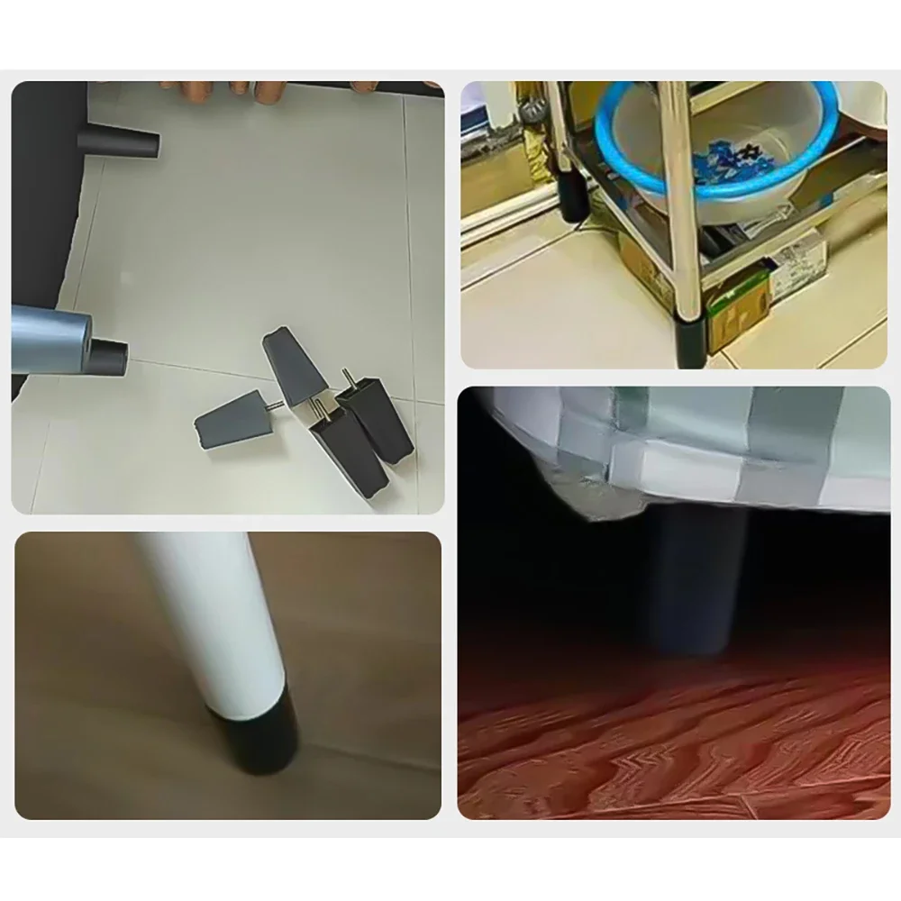 جولة مدبب الأسود البلاستيك أرجل قطع الأثاث قدم عالية 25-180 مللي متر المضادة للانزلاق وسادة للقدم مع M8 M10 موضوع عرقوب للأريكة وكرسي