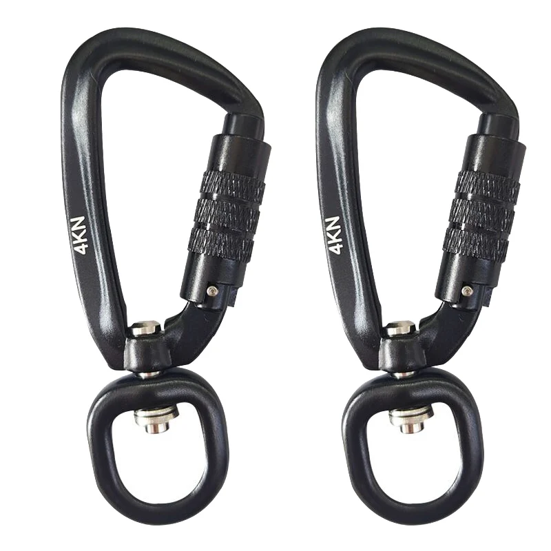 2/4 Stück 4KN Heavy Duty Wirbel Selbstsichernder Karabinerhaken Hundeleine Clip Snap 7075 Luftfahrt Aluminium Drehbolzen Karabinerhaken Drehgelenk – Detail 7