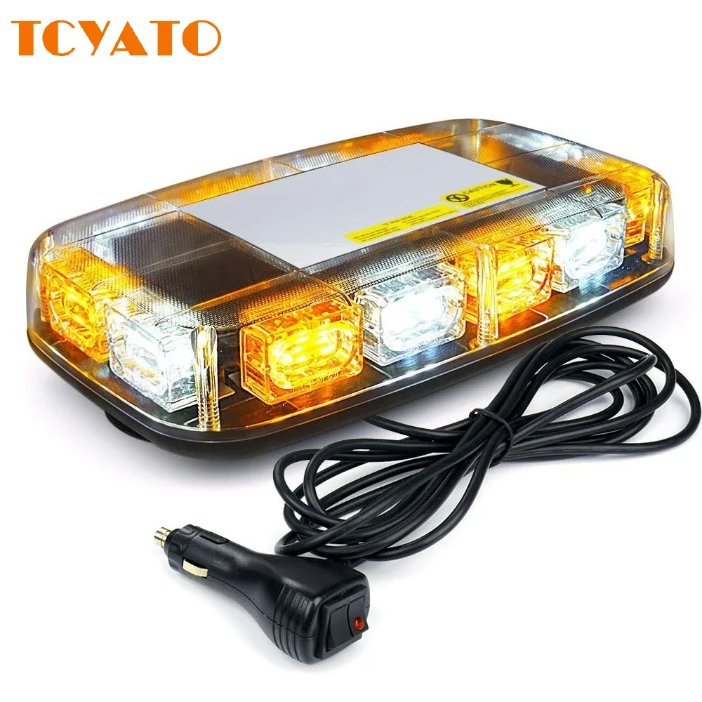 

TCYATO Car 48LED warning lights, emergency flashlights, 12v-24v roof magnetic stroboscopic lights, flashing lights
