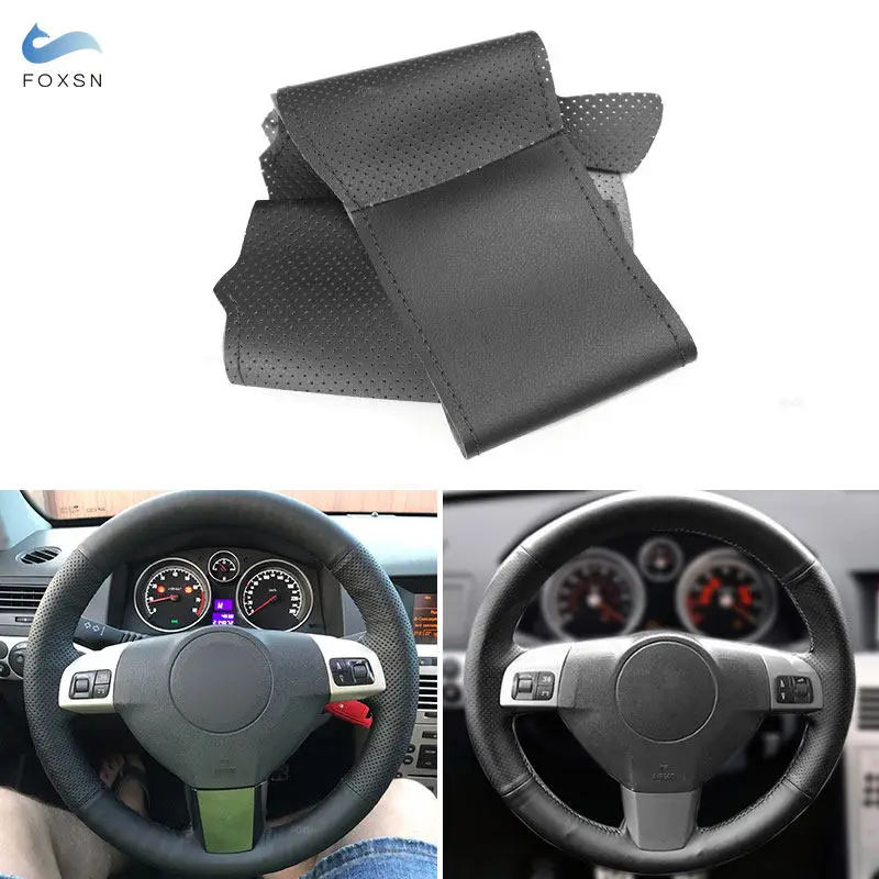 

Car Steering Wheel Black Perforated Leather Cover For Opel Vauxhall Holden Astra H Signum Vectra C 2005-2009 Zaflra B 2005-2014