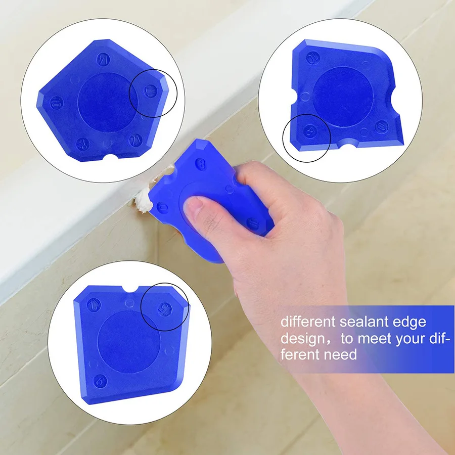 4Pcs Caulking Tool Kit Siliconen Joint Kit Spreader Spatel Schraper Rand Reparatie Tools Vloertegel Randen Cleaner