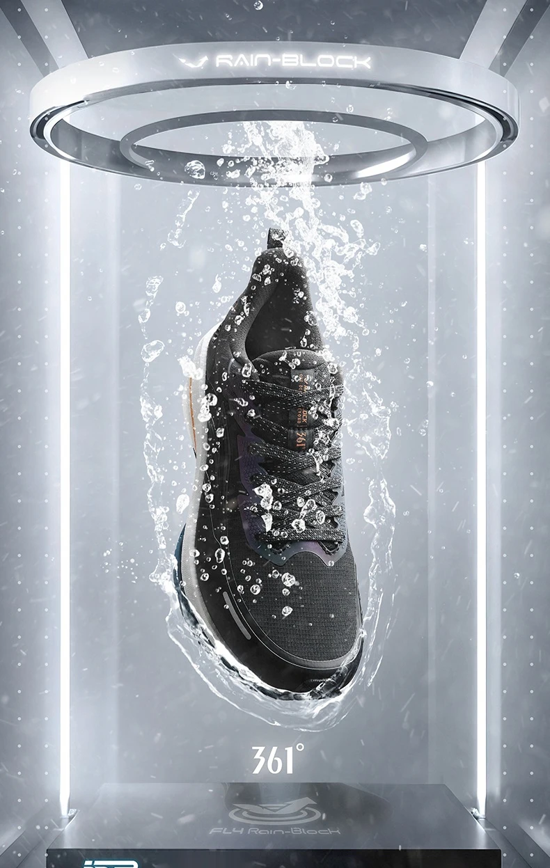 361 Degrees Rainblock 8.0 Herren-Laufschuh, neuer Mesh Airy Grippy, wasserabweisender, stoßdämpfender Jogging-Sneaker für Herren 672532226 – Detail 3