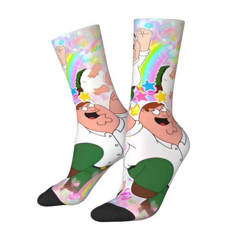 ถุงเท้าพิมพ์ลายสนุกๆ สำหรับครอบครัว ผู้ชาย ผู้หญิง ยืดหยุ่นได้ ใส่ได้ทุกฤดู ถุงเท้าข้อสั้น Peter