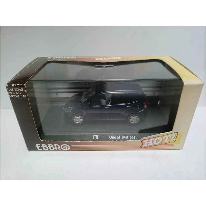 에브로 1:43 스케일 핏 재즈 메탈릭 블루 4도어 합금 스포츠카 모델 클래식 성인 기념품 선물 정적 디스플레이