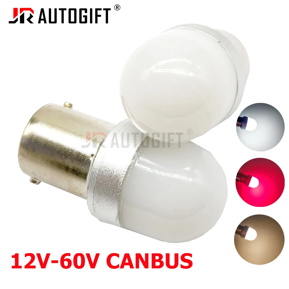 

100PCS Warm White 12-60V 4300K 1157 1156 7443 7440 3014 10SMD Canbus Error Free Turn Signal Light BA15S P21W Bulb White Red