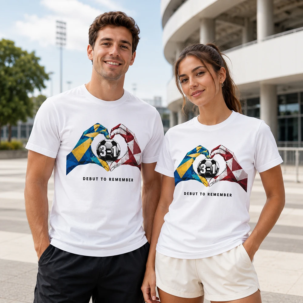 National Flag Heart T Shirt Couple Love Gift Personalized Tee Cotton Shirt Football Inspired