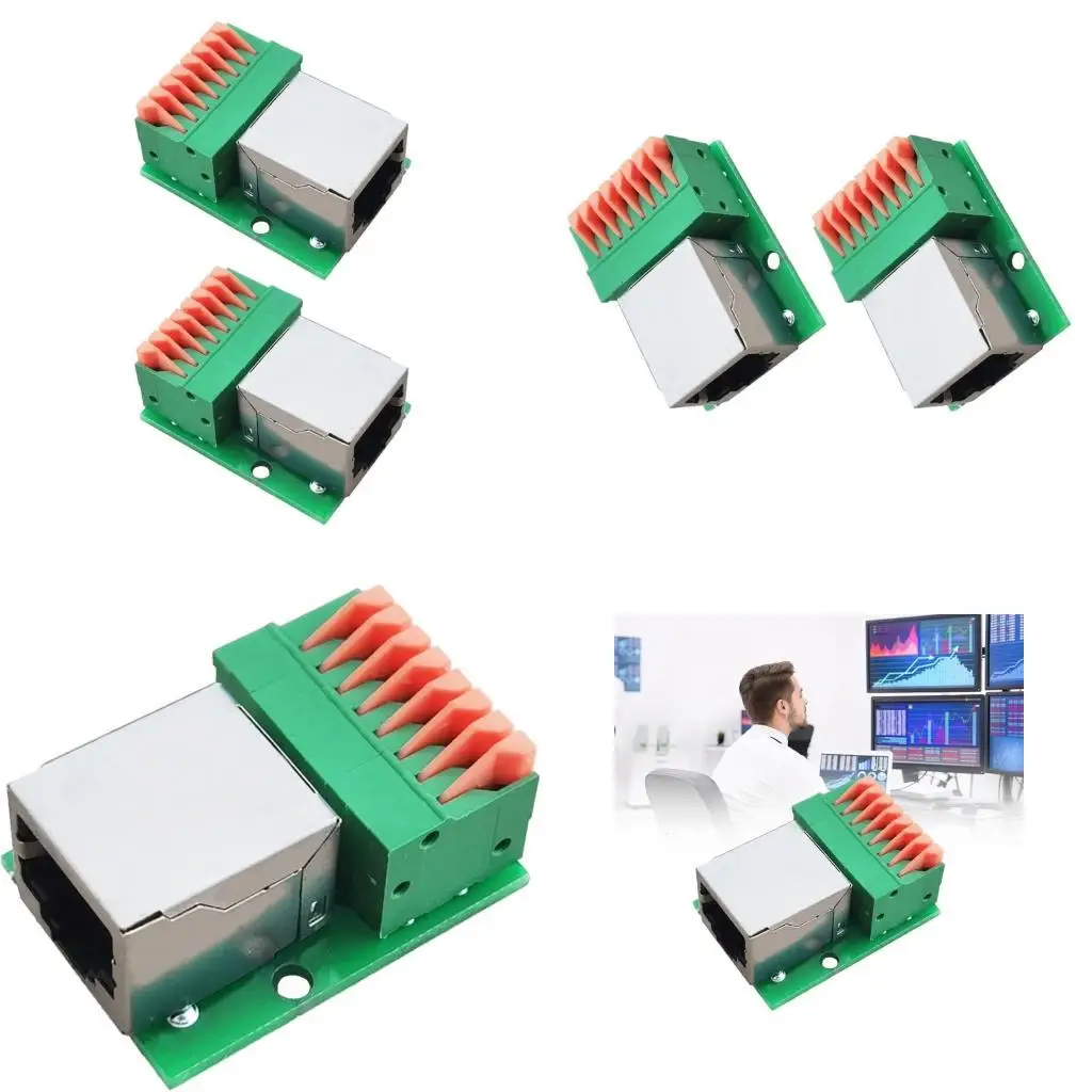 

652F Промышленные RJ45 8PIN Терминалы Блок -адаптеры Din Mount Networking Interfaces Плата с дизайном подключения