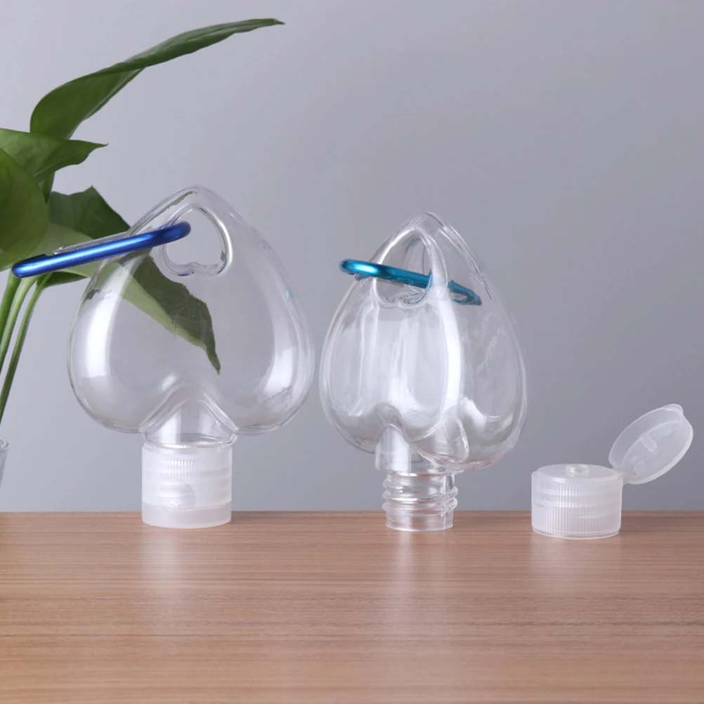 

4 pcs Heart-Shaped Hook Bottle 100Ml Travel Liquid Container Leak-Proof Portable Storage Bottles For Shampoo Lotion Outdoor